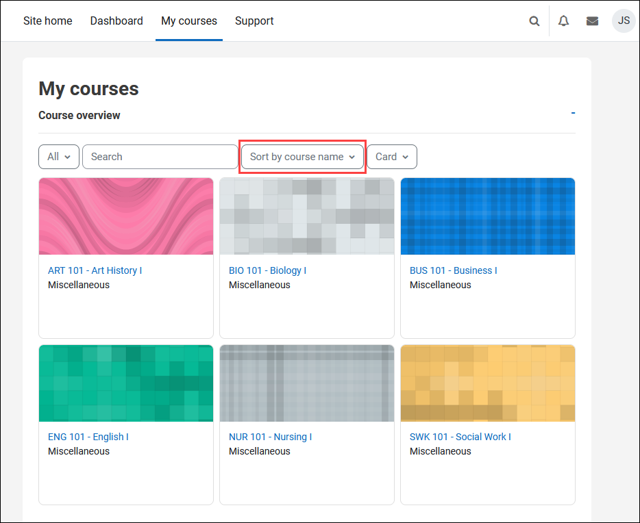 Viewing Your Courses in Engage