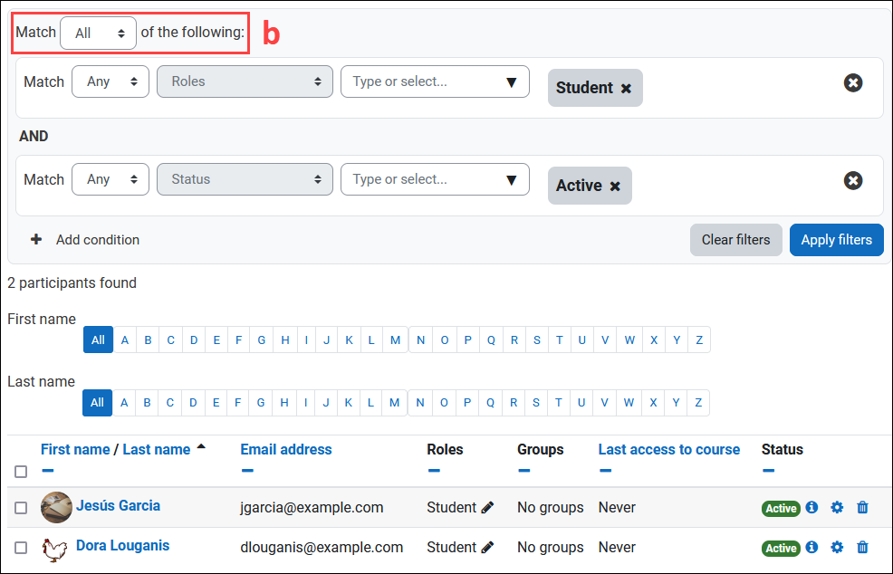 Using the Participants Page in Engage
