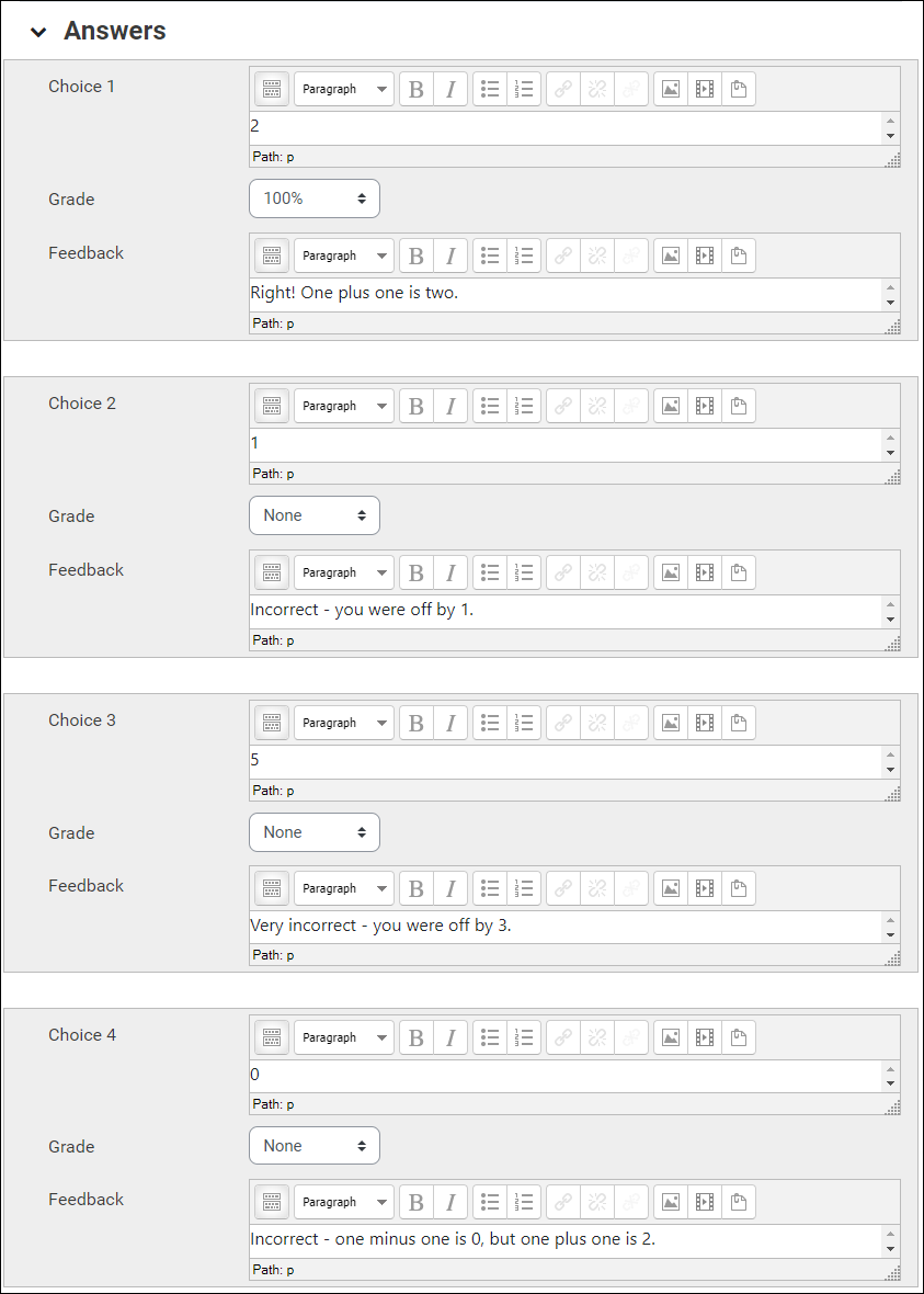 Providing Quiz Feedback in Engage