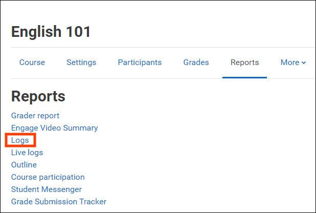 Accessing and Using Logs Report in Engage